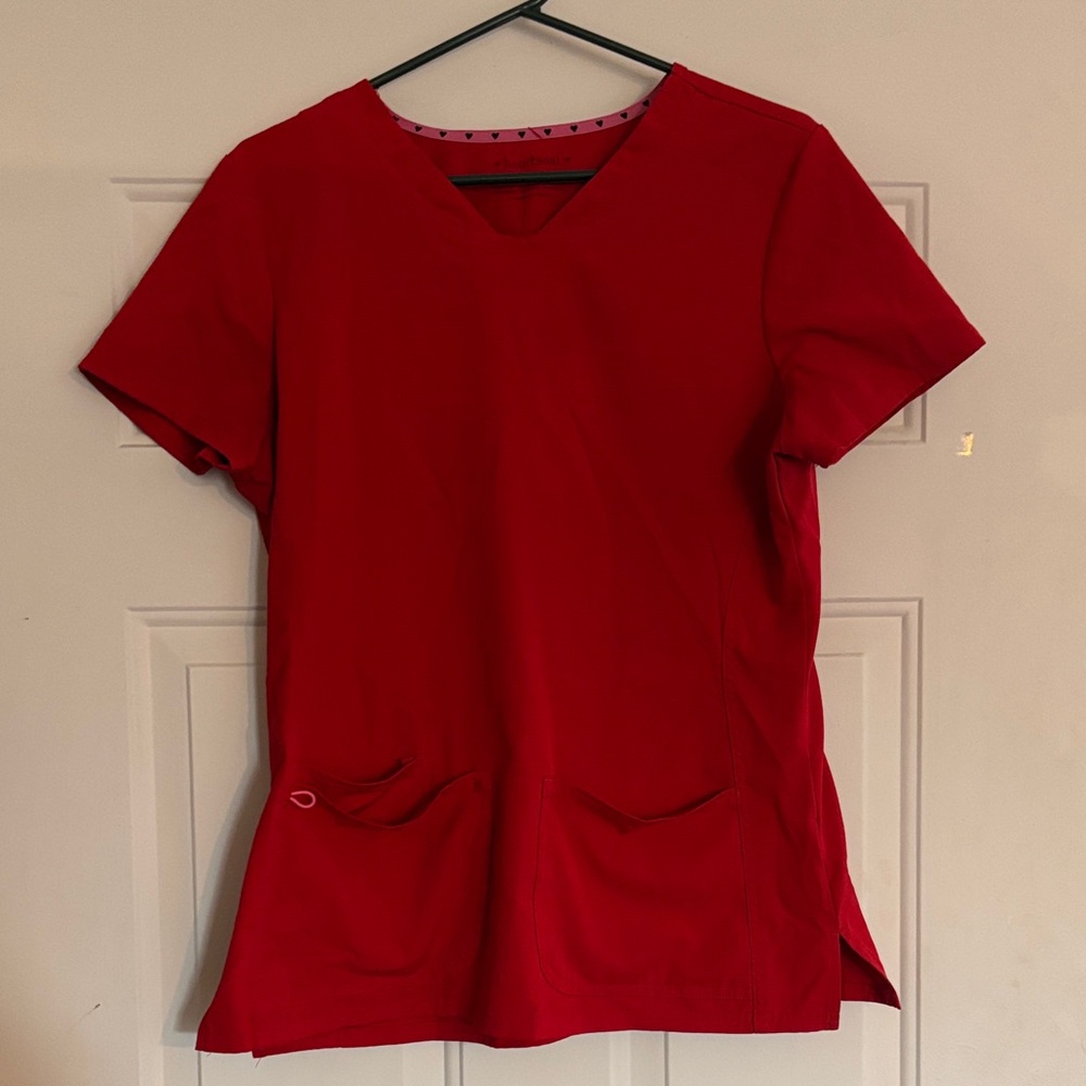 Heartsoul Red Scrub Top size M